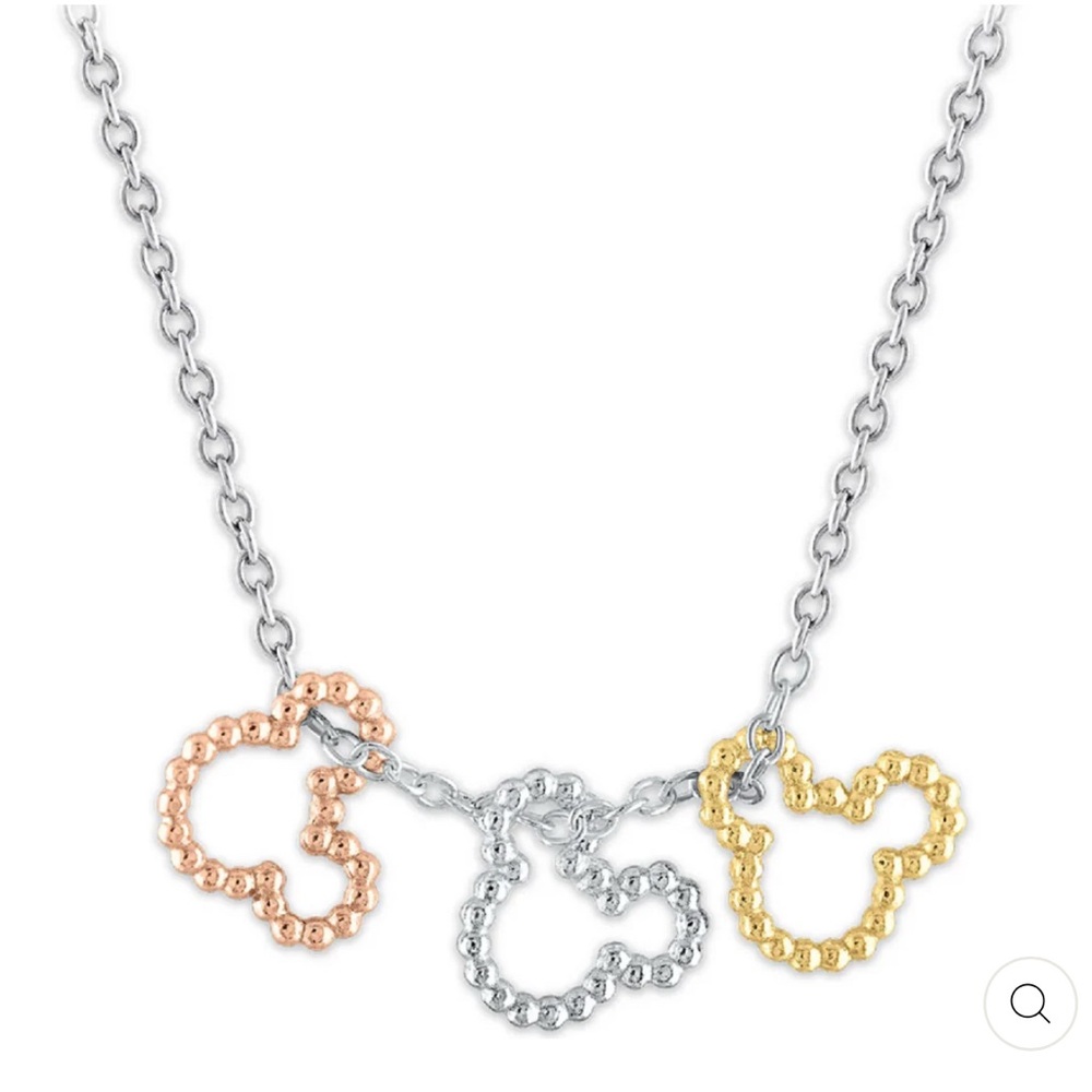 New Disney Parks Mickey Sterling Silver Necklace